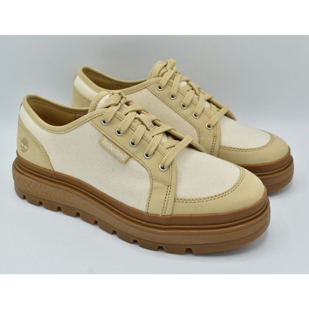 Timberland Womens Size 8.5 Ray City EK+ Natural Canvas Platform‎ Oxford Shoes